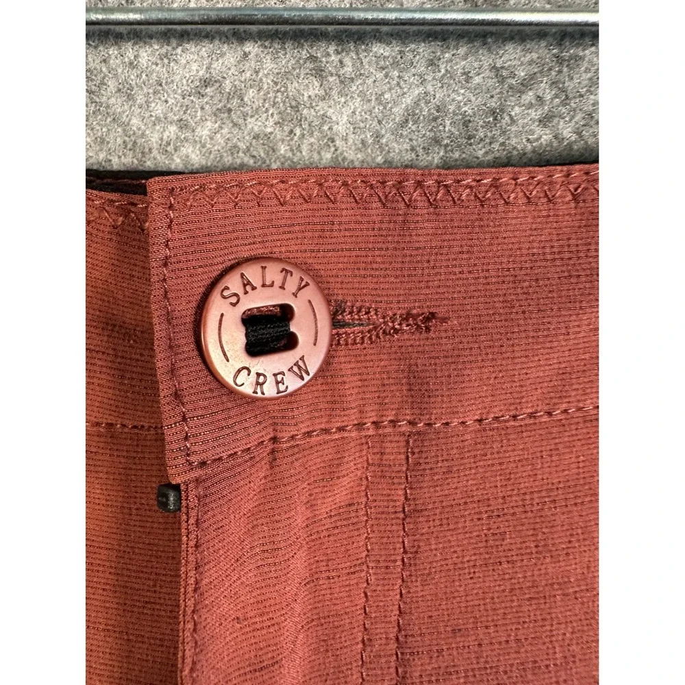Salty Crew Mens‎ Hybrid Shorts Rust Orange Size 38 Quick Dry Stretch Walkshorts
